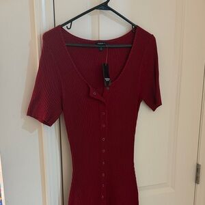 Torrid Ribbed Burgundy Midi Dress